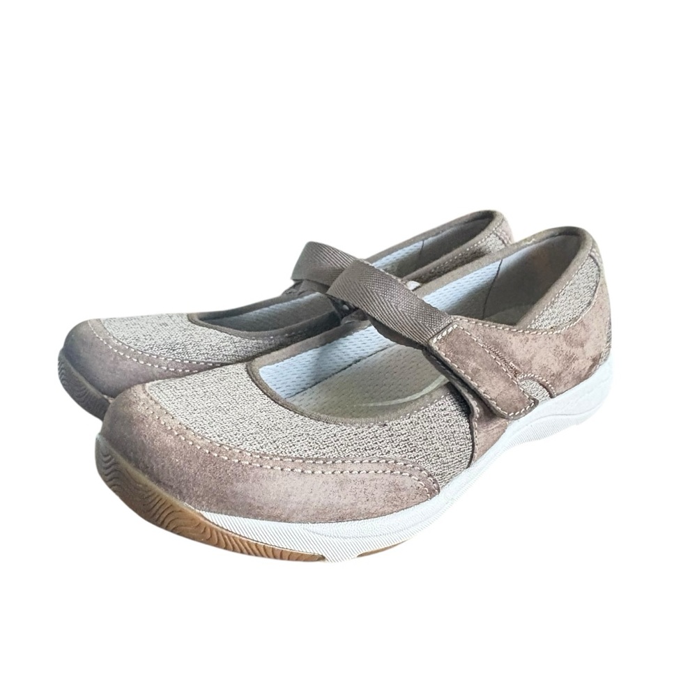 Dansko Hennie Mesh Mary Jane Brown Leather / Manmade Flat Mushroom Shoe 37 / 6.5 - Picture 8 of 14